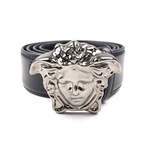 versace silver medusa belt